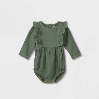 Grayson Collective Baby Girls' Gauze Bubble Dress - Green 3-6M
