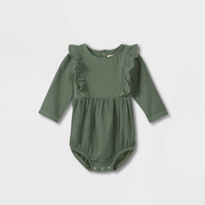 Image of Grayson Collective Baby Girls' Gauze Bubble Dress - Green Newborn