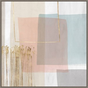 30" x 30" Blushed I by PI Studio Framed Canvas Wall Art Print - Amanti Art: Modern Abstract with Gold Touches - 1 of 4