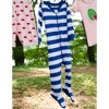 Leveret Matching Family Pajamas – Blue & White Stripes – 100% Cotton – Customizable for Personalization - 3 of 4