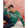 Men's Christmas Sweaters Holiday Reindeer Snowflakes V Neck Jumpers - 4 of 4