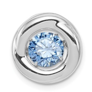 Black Bow Jewelry Platinum Plated Sterling Silver & CZ Circle Slide Pendant, 13mm - 1 of 3