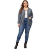 Agnes Orinda Women's Plus Size Classic Long Sleeve Knit Casual Front Button Down Cardigan - 3 of 4