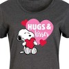 Women's Peanuts Snoopy Hugs And Kisses Graphic T-shirt Dress - Heather Charcoal - 4X - 2 of 4
