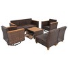 Whisen 8-Piece Wicker Outdoor Patio Furniture Set with Thick Cushion, Wicker Conversation Set with Swivel Chairs - 4 of 4