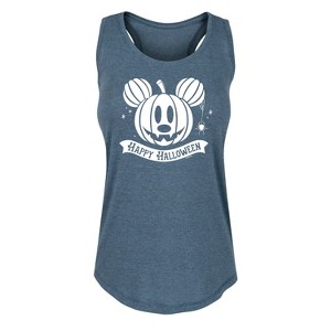 Women's - Disney - Mickey's Pumpkin Graphic Racerback Tank - 1 of 4