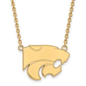Black Bow Jewelry 10k Yellow Gold Kansas State Wildcats NCAA Necklace 18 Inch - 1 of 4