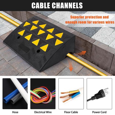 Rubber Curb Ramp, Rise Height Sidewalk Curb Ramp,Driveway Ramp or Forklifts, Trucks, Buses, Cars, Wheelchairs, Bikes