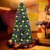 SEVOBAL Artificial Trees 7FT Pre-lit Christmas Tree with Large Stars, Artificial Xmas Tree Spruce Tree Green Tree, Green, 46"*8"*84" - 2 of 4