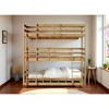 Triple Twin Bunk Bed with Two Ladders & Guardrails, Solid Rubberwood Frame, Detachable into 3 Twin Beds, No Box Spring Needed - 3 of 4