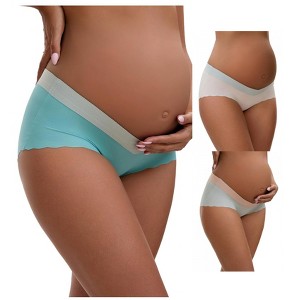 INSPIRE CHIC Women's Low Waist Ice Silk Briefs Pregnancy Under the Bump Underwear 3 Packs - 1 of 4