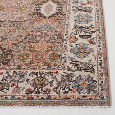 Elegant Crimson Beige/Ivory Synthetic 2'2" x 4' Area Rug