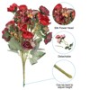 Unique Bargains Home Wedding Decoration Branch Heads Silk Artificial Mini Rose with Stem - 4 of 4