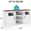 34" Washed Ash Tall TV Stand for 65" TVs, Entertainment Center with Storage Cabinets, LED Light, Power Outlet, Media Console - 3 of 4