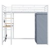 Okak 77.4IN Twin/Full Size Metal Loft Bed with Desk, Bed Frames with High Safety Guardrails and Wardrobe, Twin Bed for Bedroom, Dormitory - 4 of 4