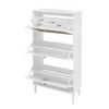Okak Modern Freestanding Shoe Cabinet with 3 Flip Drawers,Rattan Shoe Organizer,Hidden Shoe Rack Cabinet for Entryway,Hallway,Living Room - 4 of 4
