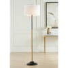 Possini Euro Design Roxie Modern Floor Lamp Standing 65 1/2" Tall Brass Black Metal Sheer Linen Double Drum Shade for Living Room Bedroom Office House - 2 of 4