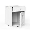 LunaLulinlk L-White Indoor cat house with lid, hidden litter box fence, cat furniture cabinet with lid - 3 of 4