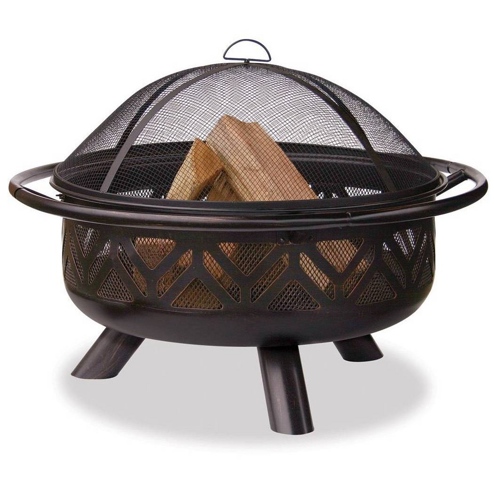 Photos - Electric Fireplace Endless Summer Round Wood Burning Outdoor Fire Pit with Geometric Design B