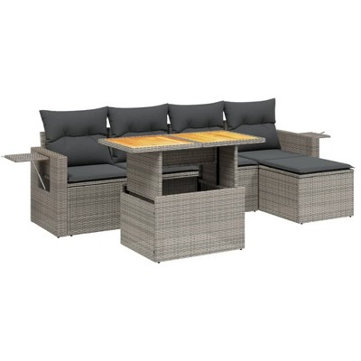vidaXL Garden Sofa Set Grey