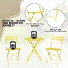 Whizmax 3-Piece Outdoor Bistro Set - Folding Metal Table & 2 Chairs, Compact Patio Furniture for Small Spaces, Porch, Balcony, Garden & Poolside - 4 of 4