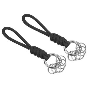 Unique Bargains Braided Wrist Strap Key Whistle Wallet Badge Lanyards 4" with Spring O Ring - 1 of 4