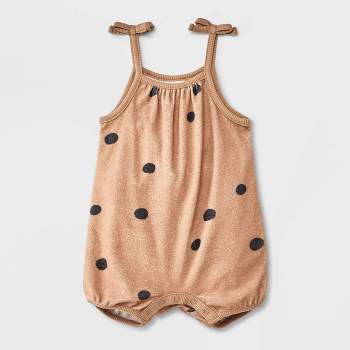 Grayson Mini Baby Girls' Polka Dots Romper - Brown