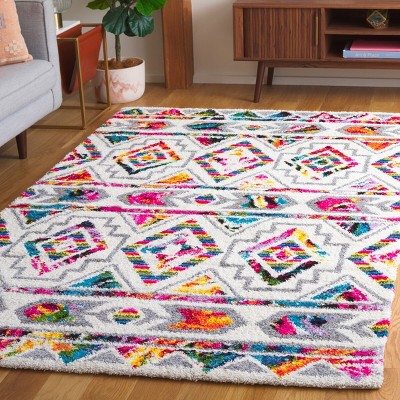 Fiesta Multicolor High Pile Shag Area Rug