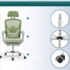 FONTOI Swivel Office Chair with Lumbar Support Pillow and Padded Armrests, Adjustable Mesh Office Chair for Home Office, Green, 26"*46.75"*26" - 4 of 4