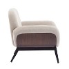 ModernLuxe Accent Chair, Cozy Upholstered Armchair, Wooden Single Sofa Lounge Chair, Khaki - 4 of 4