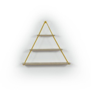 FONTOI 3 Tier Triangle Storage Shelves Wall Mounted, Hanging Shelf with Metal Brackets for Collectibles, Oak, 29"*23"*5" - 1 of 4