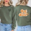 Simply Sage Market Women's Graphic Sweatshirt Bad To The Bone Hand / Two Dancing Skeltons Front and Back - 2 of 4
