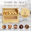 MOEPISY Bamboo Wood Breadbox with Knife Storage, Ventilation Holes, Natural - 4 of 4