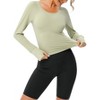 BLUEMING Womens Athletic Tops Cropped Breathable Activewear T-Shirts Round Neck Back Ventilated Mesh Tops Gym Jogger Outfits - 3 of 4