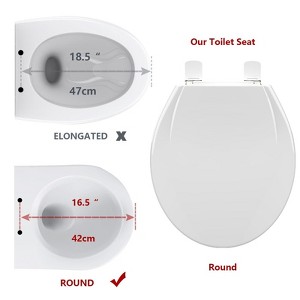 19" Elongated Toilet Seat, Slow Close Toilet Cover Seat with Toddler Seat Built in, PP Material, Easy Install and Clean, - 1 of 4