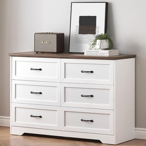 5/6 Drawers Dresser for Bedroom, Chest of Drawers with Wide Metal Handle, Storage Organizer Dresser for Bedroom,Living Room,Kids Room - 1 of 4