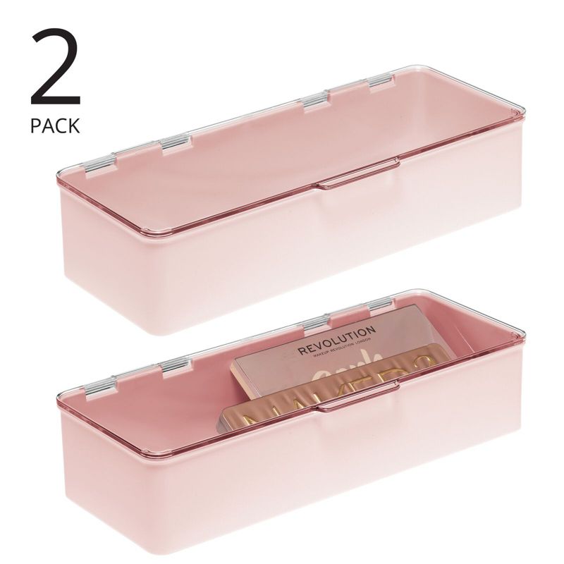 mDesign Plastic Cosmetic Vanity Storage Organizer Box, 2 of 9