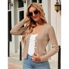 Womens Lightweight Knit Cardigan V Neck Long Sleeve Front Button Down Elegant Shrugs for Dresses,Khaki - M - 3 of 4