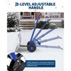 29" Snow Shovel with Wheels, Metal Snow Pusher Shovel for Doorway & Sidewalk, Snow Pusher with Adjustable 5-Position Angled & Height - 3 of 4
