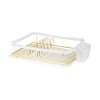 Trio Essentials 3-Piece Kitchen Counter Dish Drying Rack, Removable Utensil Holder and Drainboard, Stainless steel - 2 of 3