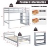 Costway Twin Over Twin Loft Bunk Bed Wood w/Bookcase Guardrail Ladder Kids Bedroom - 3 of 4