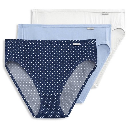 Jockey Elance Size 5 S Small 3 Pack French Cut Panties Blue 100% Cotton New  Fit