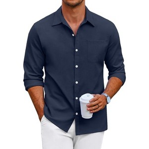 COOFANDY Men's Oxford Shirt Long Sleeve Casual Button Down Shirts - 1 of 4