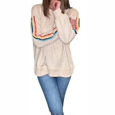 Women's Rainbow Sequined Long-sleeve Sweatshirt - JADE BY JANE