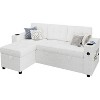 84" Sofa Bed, Sleeper Sofa with Pull Out Bed for Living Room with 2 Charging Ports and 2 Storage Armrests, 2 Cup Holders and Side Pockets Included - 3 of 4