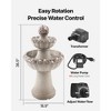 VEVOR Outdoor Water Fountain, 36.5 in Height Fountain and Waterfall, 2-Tier Floor Standing Rock Base Style Fiberglass and Resin Fountains, Gray - 4 of 4