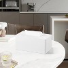 LunaLulinlk Tissue Box Cover Stylish PU Leather Rectangular Tissue Box Holder with Magnetic Bottom Cover (White) - 2 of 4