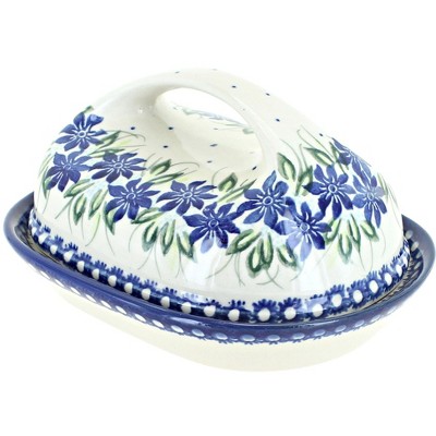 Blue Rose Polish Pottery 331 Vena Butter Dish