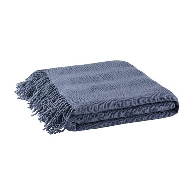 50"x60" Reeve Ruched Throw Blanket Navy