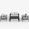 LayinSun Outdoor Aluminum Furniture Set, 4 Pieces Patio Sectional Conversation Chat Sofa Modern Seating Set with Coffee Table - 2 of 4